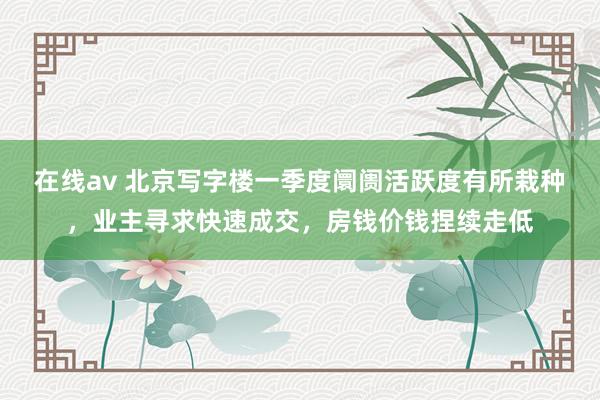 在线av 北京写字楼一季度阛阓活跃度有所栽种，业主寻求快速成交，房钱价钱捏续走低