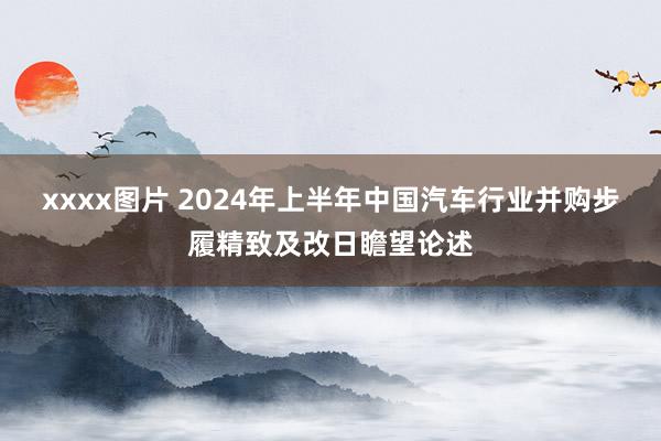 xxxx图片 2024年上半年中国汽车行业并购步履精致及改日瞻望论述