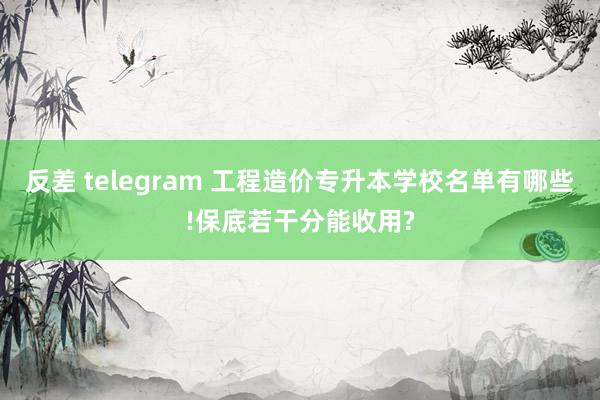 反差 telegram 工程造价专升本学校名单有哪些!保底若干分能收用?