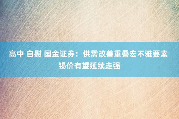 高中 自慰 国金证券：供需改善重叠宏不雅要素 锡价有望延续走强