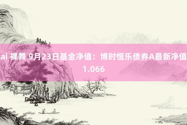 ai 裸舞 9月23日基金净值：博时恒乐债券A最新净值1.066