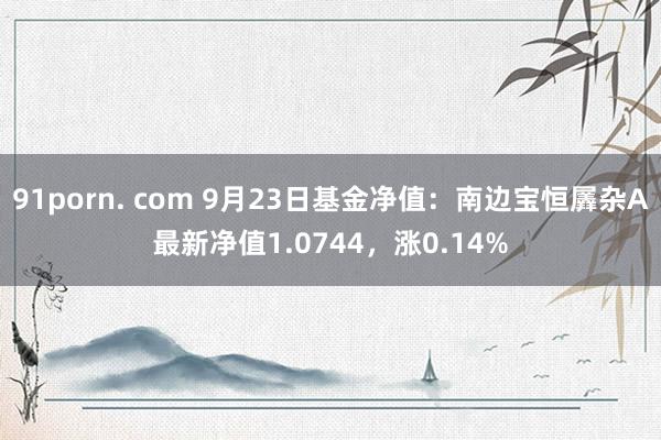 91porn. com 9月23日基金净值：南边宝恒羼杂A最新净值1.0744，涨0.14%