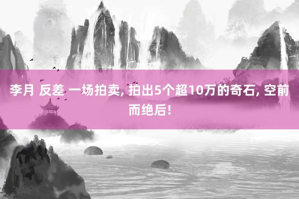 李月 反差 一场拍卖， 拍出5个超10万的奇石， 空前而绝后!