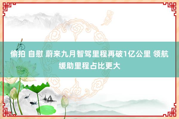 偷拍 自慰 蔚来九月智驾里程再破1亿公里 领航缓助里程占比更大