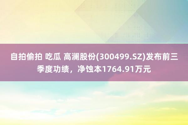 自拍偷拍 吃瓜 高澜股份(300499.SZ)发布前三季度功绩，净蚀本1764.91万元