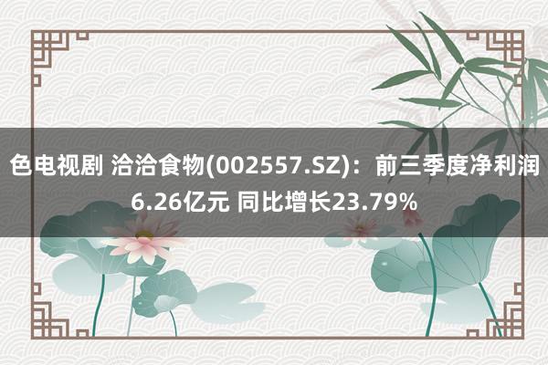 色电视剧 洽洽食物(002557.SZ)：前三季度净利润6.26亿元 同比增长23.79%