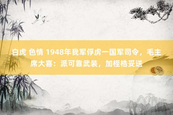 白虎 色情 1948年我军俘虏一国军司令，毛主席大喜：派可靠武装，加桎梏妥送