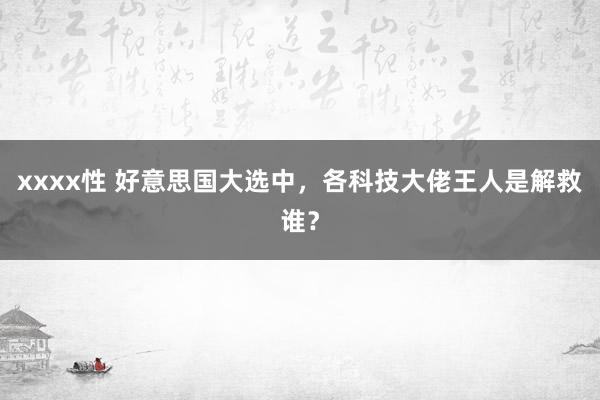 xxxx性 好意思国大选中，各科技大佬王人是解救谁？