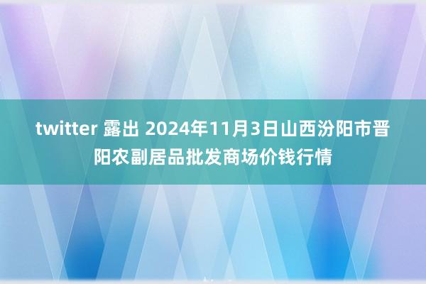 twitter 露出 2024年11月3日山西汾阳市晋阳农副居品批发商场价钱行情