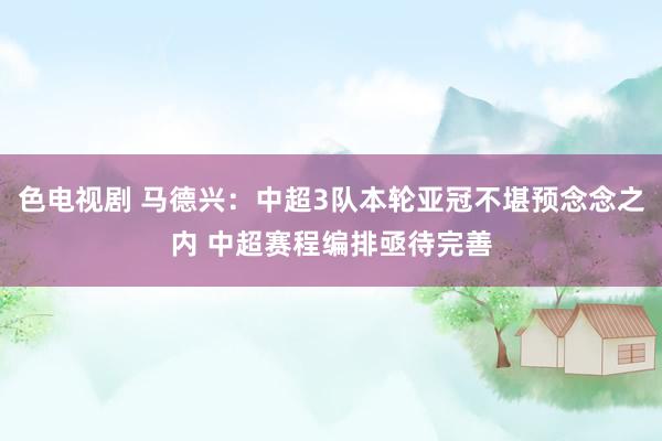 色电视剧 马德兴：中超3队本轮亚冠不堪预念念之内 中超赛程编排亟待完善