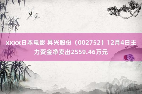 xxxx日本电影 昇兴股份（002752）12月4日主力资金净卖出2559.46万元