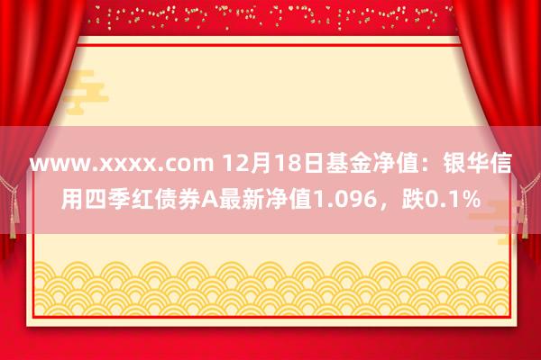 www.xxxx.com 12月18日基金净值：银华信用四季红债券A最新净值1.096，跌0.1%