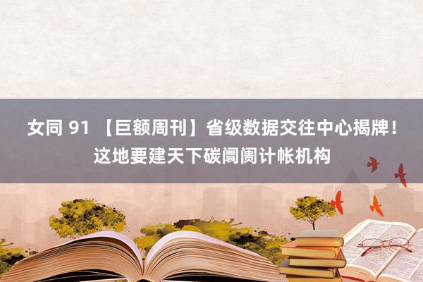 女同 91 【巨额周刊】省级数据交往中心揭牌！这地要建天下碳阛阓计帐机构