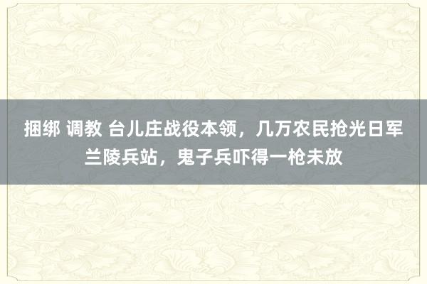 捆绑 调教 台儿庄战役本领，几万农民抢光日军兰陵兵站，鬼子兵吓得一枪未放