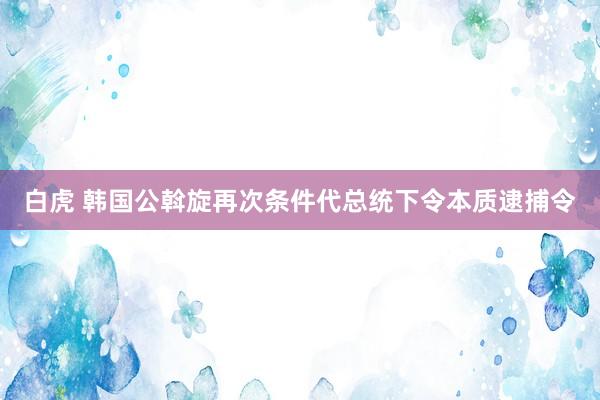 白虎 韩国公斡旋再次条件代总统下令本质逮捕令