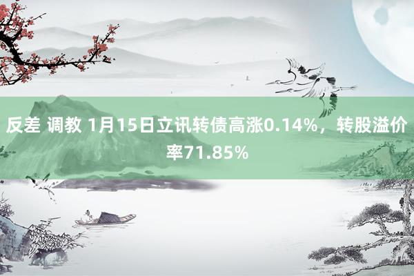 反差 调教 1月15日立讯转债高涨0.14%，转股溢价率71.85%