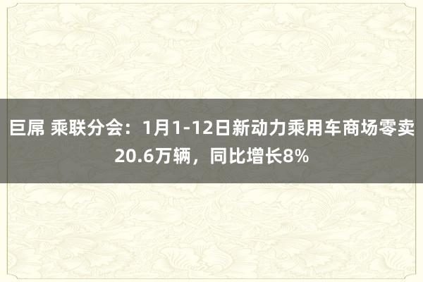 巨屌 乘联分会：1月1-12日新动力乘用车商场零卖20.6万辆，同比增长8%